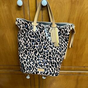 Consuela Leopard Print Tote - Cream and Black
